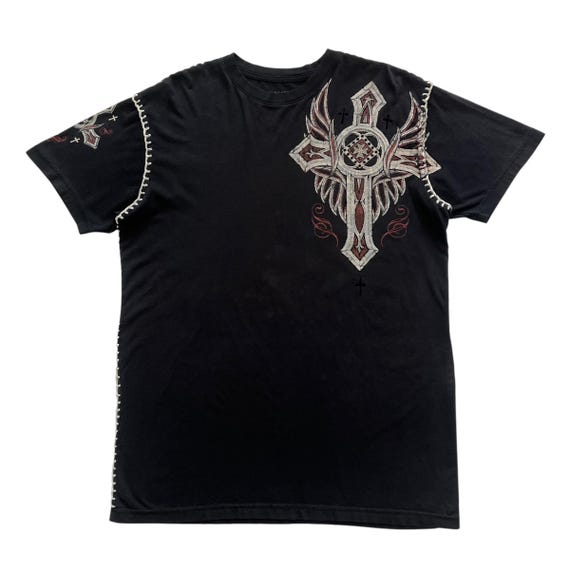 Raw State Cross Wing Redemption Grunge Cyber Y2K Style T