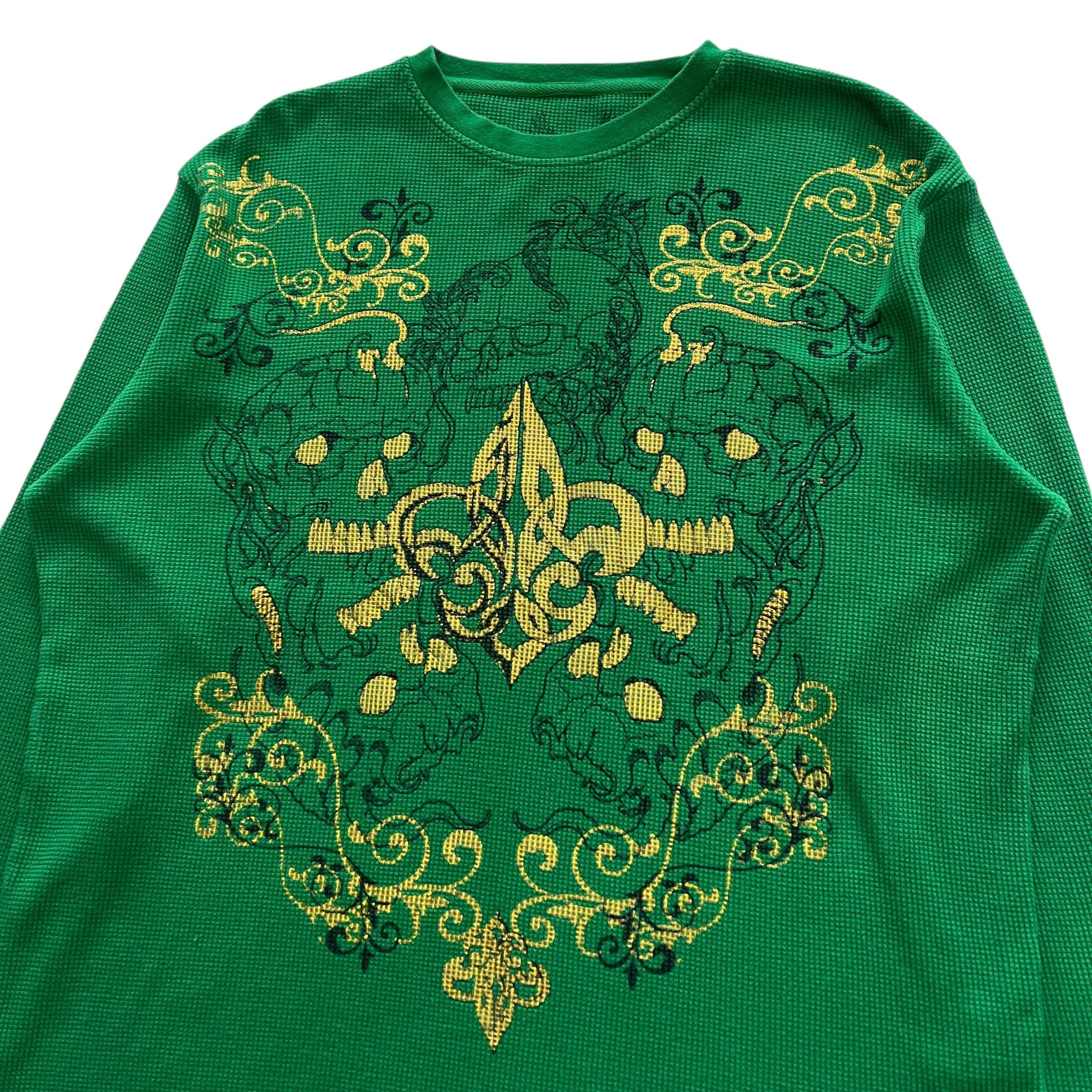 Skull Cross Grunge Cyber Y2K Thermal Style Long Sleeve - Etsy