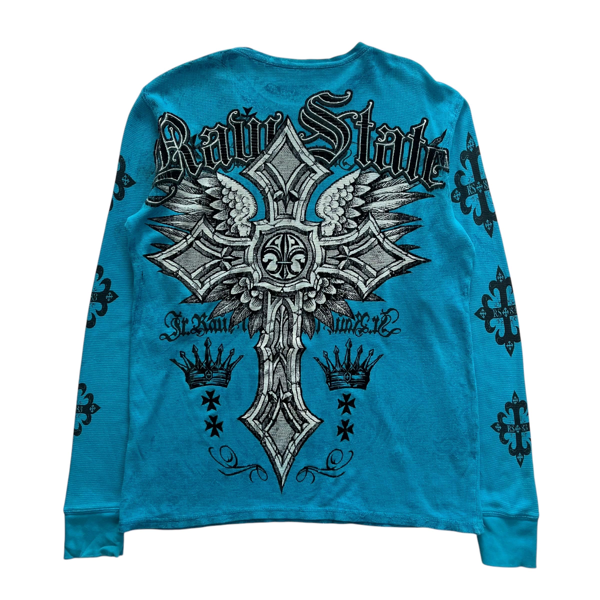 Raw State Cross Wing Grunge Cyber Y2K Thermal Style Long Sleeve - Etsy