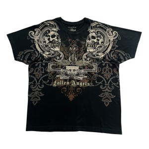 Xzavier Skull Da Grind Fallen Angels Grunge Cyber Y2K Style T