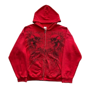 MMA Elite Skull Grunge Cyber Y2K Style Zip up Hoodie - Etsy