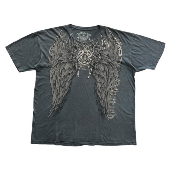 archive y2k T-shirt Ｖ系 Departed Cross Wing Grunge Cyber Y2K Style T-shirt - Etsy