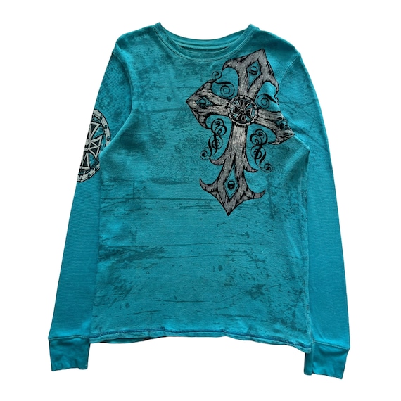 Raw State Cross Wing Grunge Cyber Y2K Thermal Style Long Sleeve - Etsy