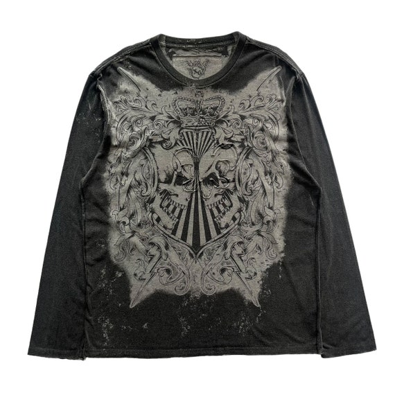 XG Skull Cross Grunge Cyber Y2K Style Long Sleeve - Etsy