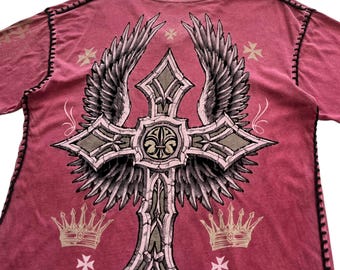 Raw State Redemption Cross Wing Grunge Cyber Y2K Style T-shirt - Etsy