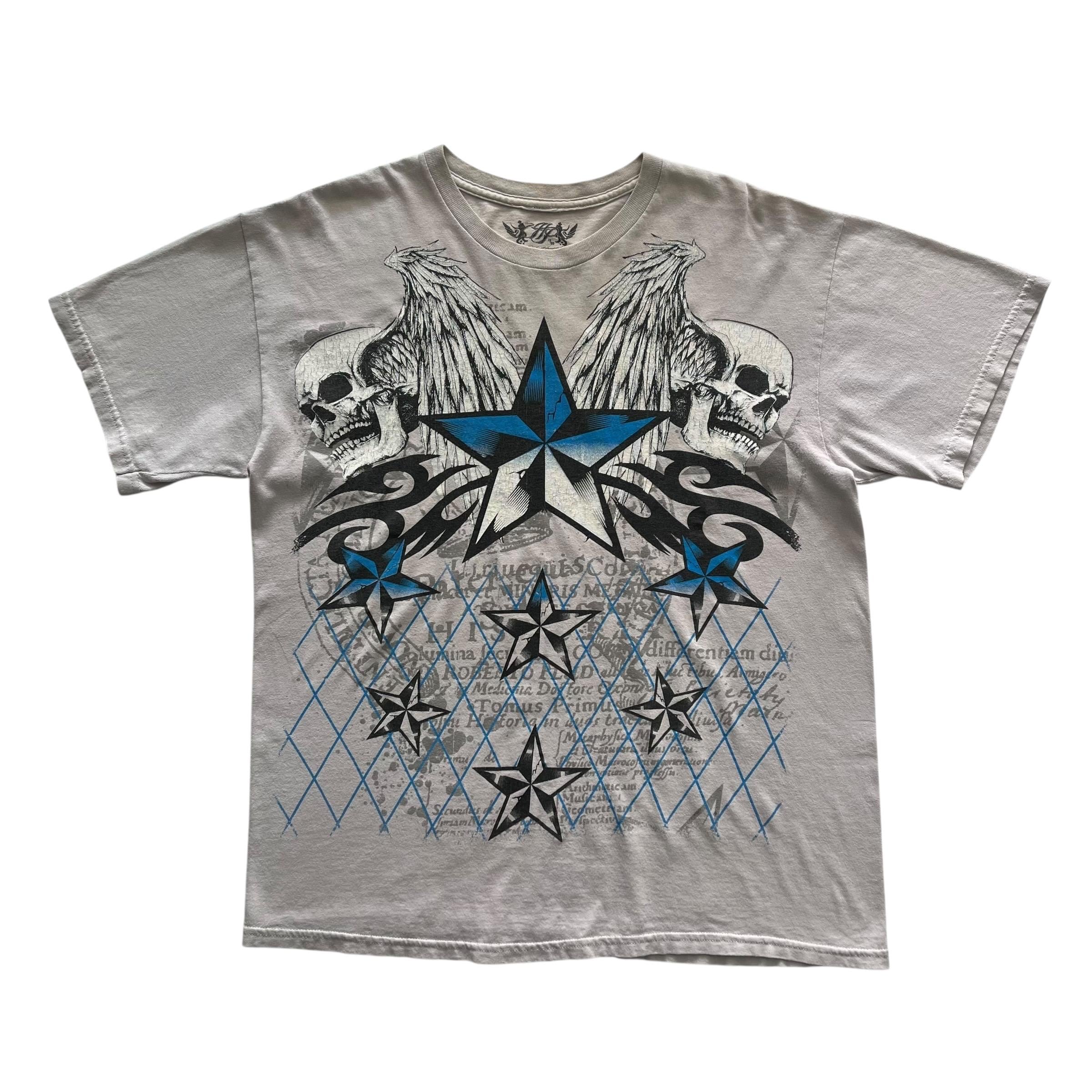 Skull Star Wing Grunge Cyber Y2K Style T-shirt - Etsy