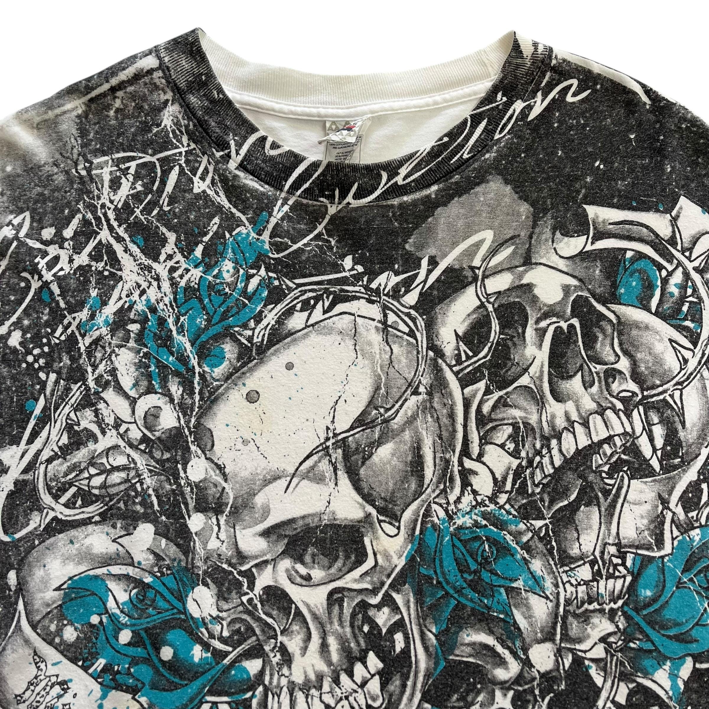 Miami Ink Skull Grunge Cyber Y2K Style T-shirt - Etsy