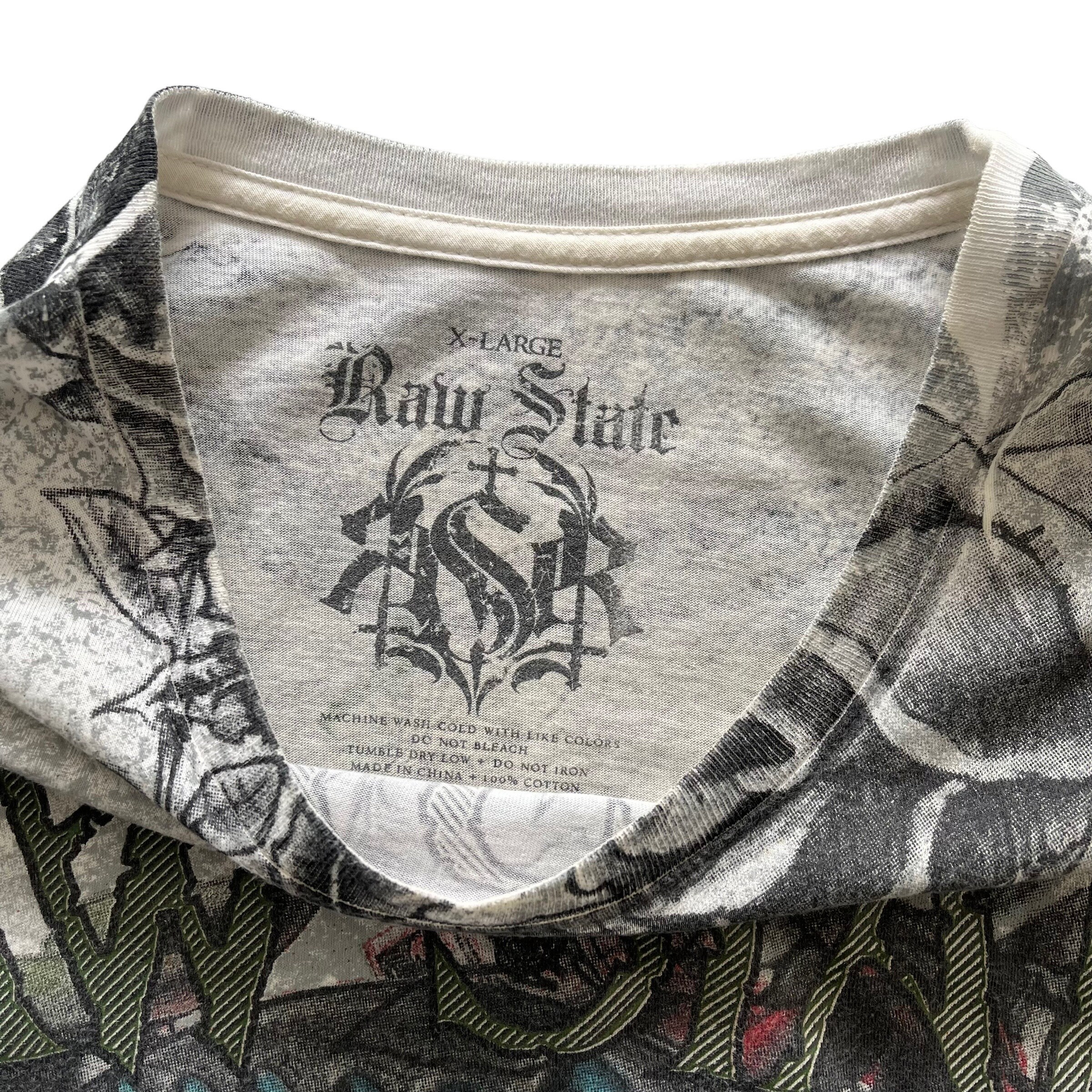 Raw State Skull Grunge Cyber Y2K Style T-shirt - Etsy