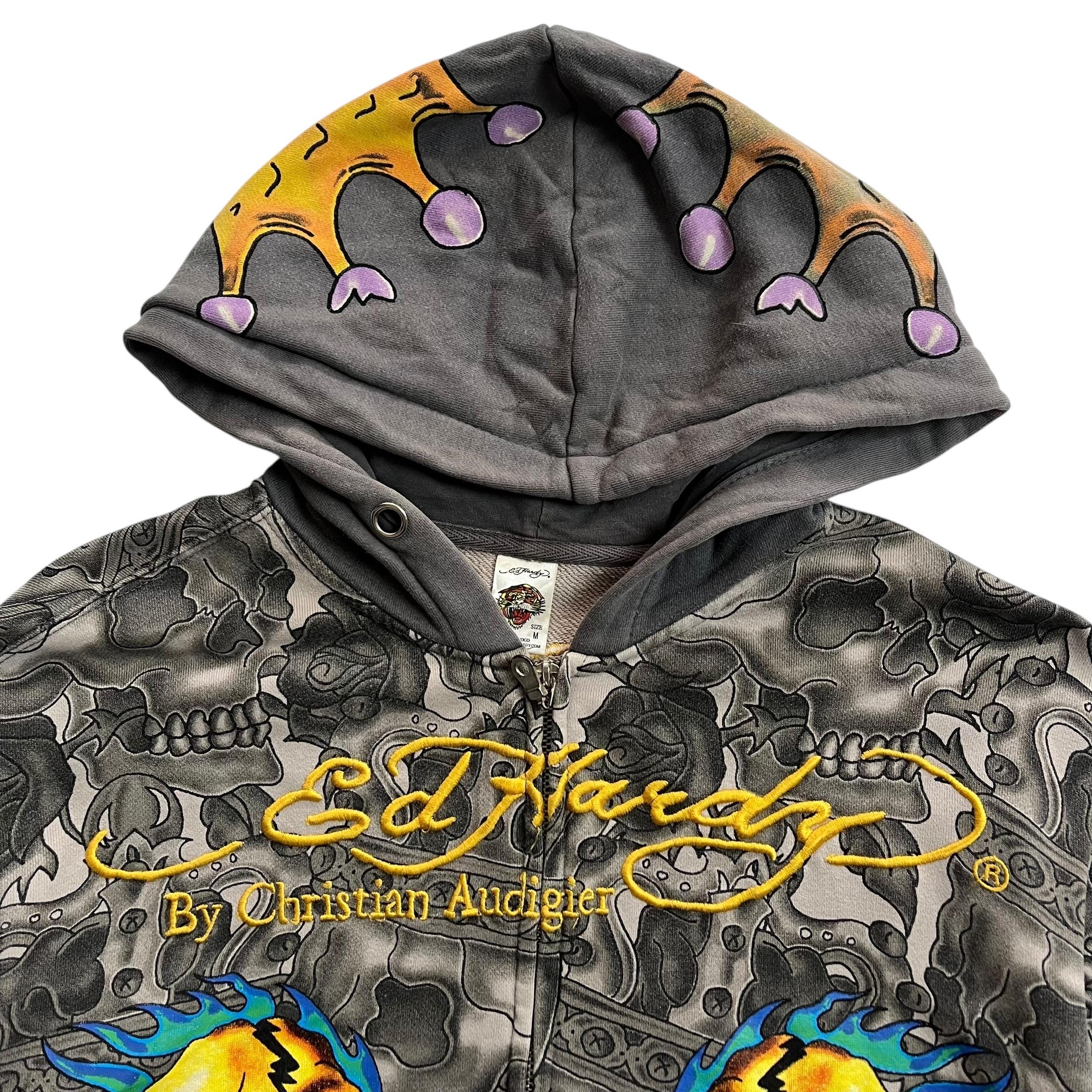 Ed Hardy by Christian Audigier Skull Grunge Cyber Y2K Style Zip up