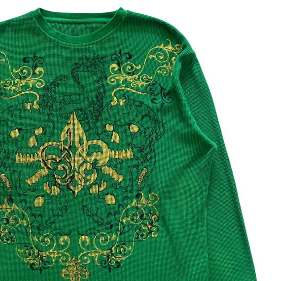 Skull Cross Grunge Cyber Y2K Thermal Style Long Sleeve - Etsy