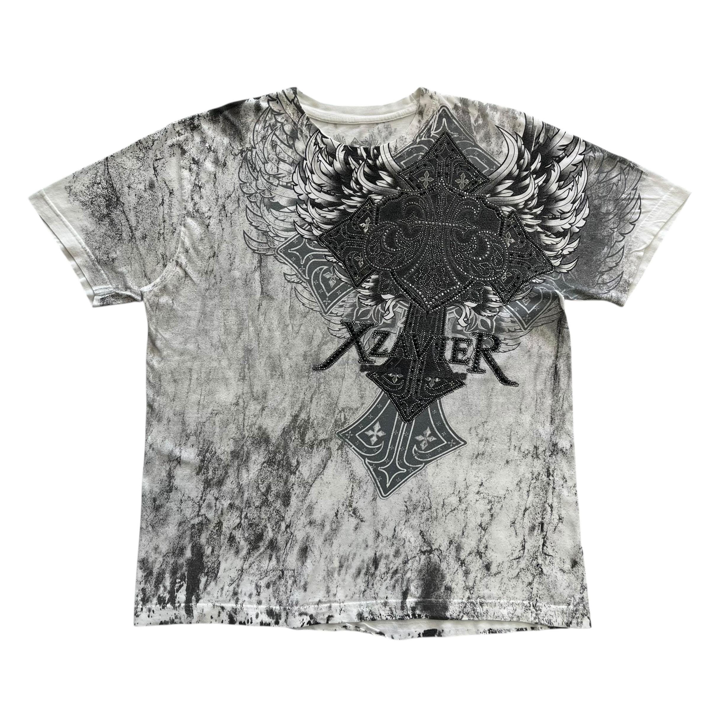 アクセサリー Y2K Jpn creator's TypeB 06 gunda Archive Xzavier Cross Wing Rhinestone Grunge Cyber Y2K Style T-shirt