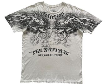 Affliction BANNED 大会記念Tシャツ Affliction Signature Series Randy Couture Skull Wing Grunge