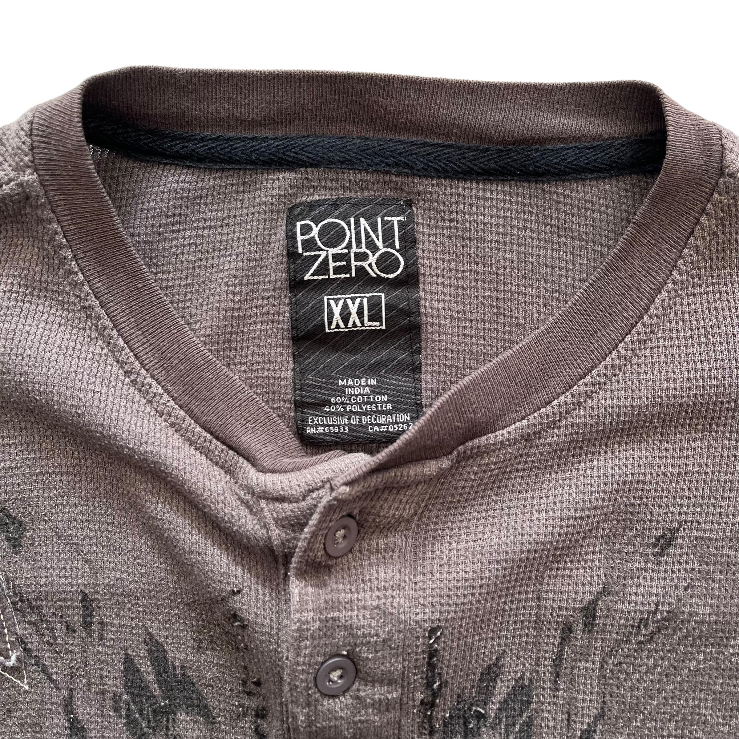Point Zero Skull Cross Wing Grunge Cyber Y2K Thermal Style Long 