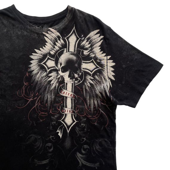Xzavier Skull Cross Wing Grunge Cyber Y2K Style T-shirt - Etsy