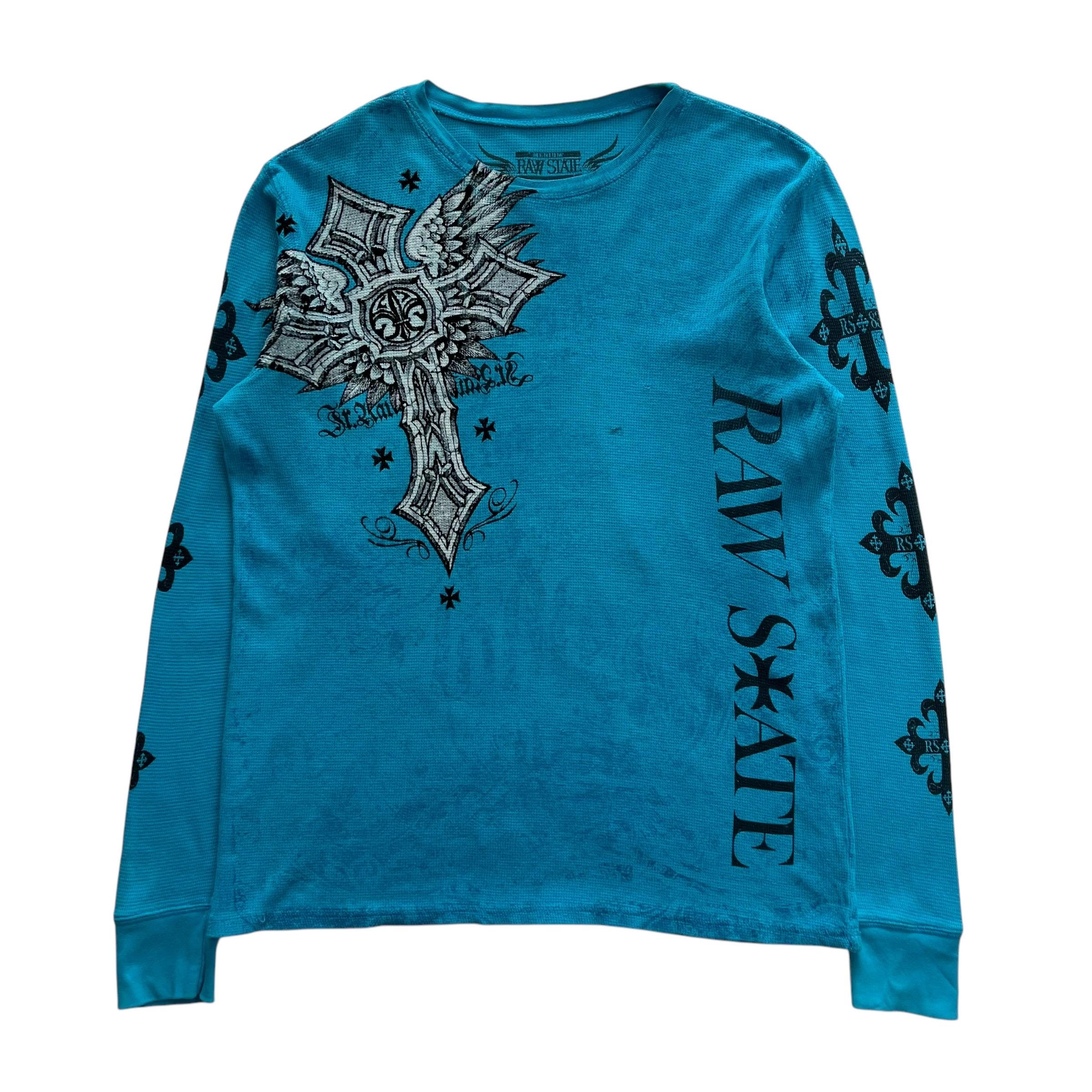 Raw State Cross Wing Grunge Cyber Y2K Thermal Style Long Sleeve - Etsy