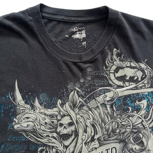 T-shirt Marc Ecko Skull Grunge - Marron - Taille L - Vintage Y2K - Parfait état