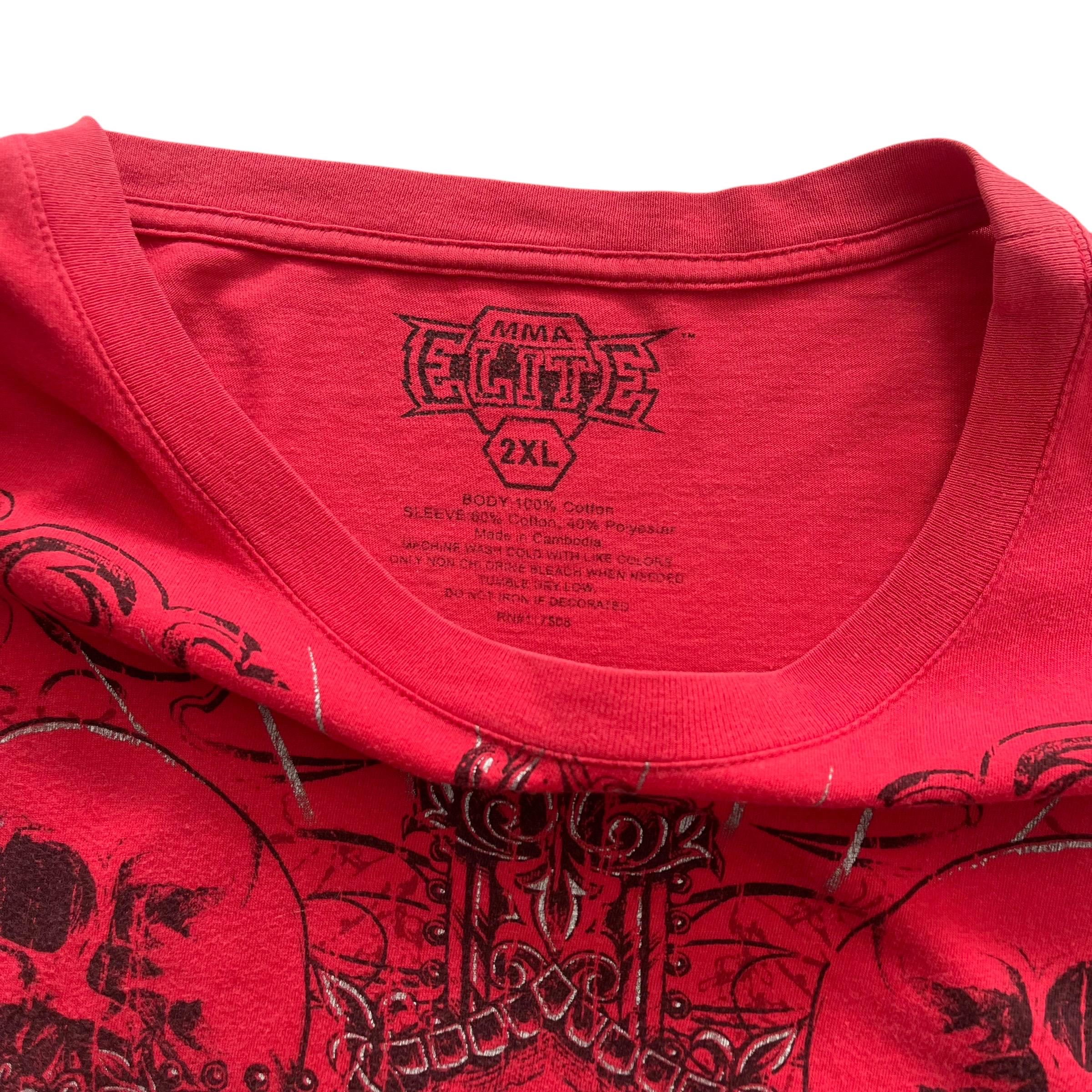 MMA Elite Skull Cross Wing Double Layer Grunge Cyber Y2K Style 