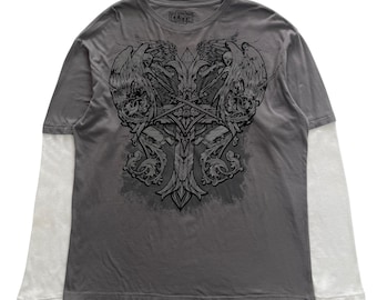 Diesel Front Design Double Layer Grunge Cyber Y2K Style Long
