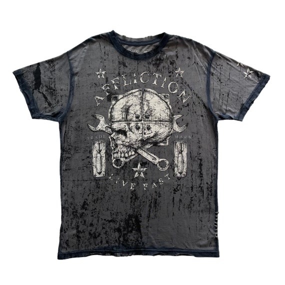 Affliction Live Fast Skull Grunge Cyber Y2K Style T-shirt - Etsy