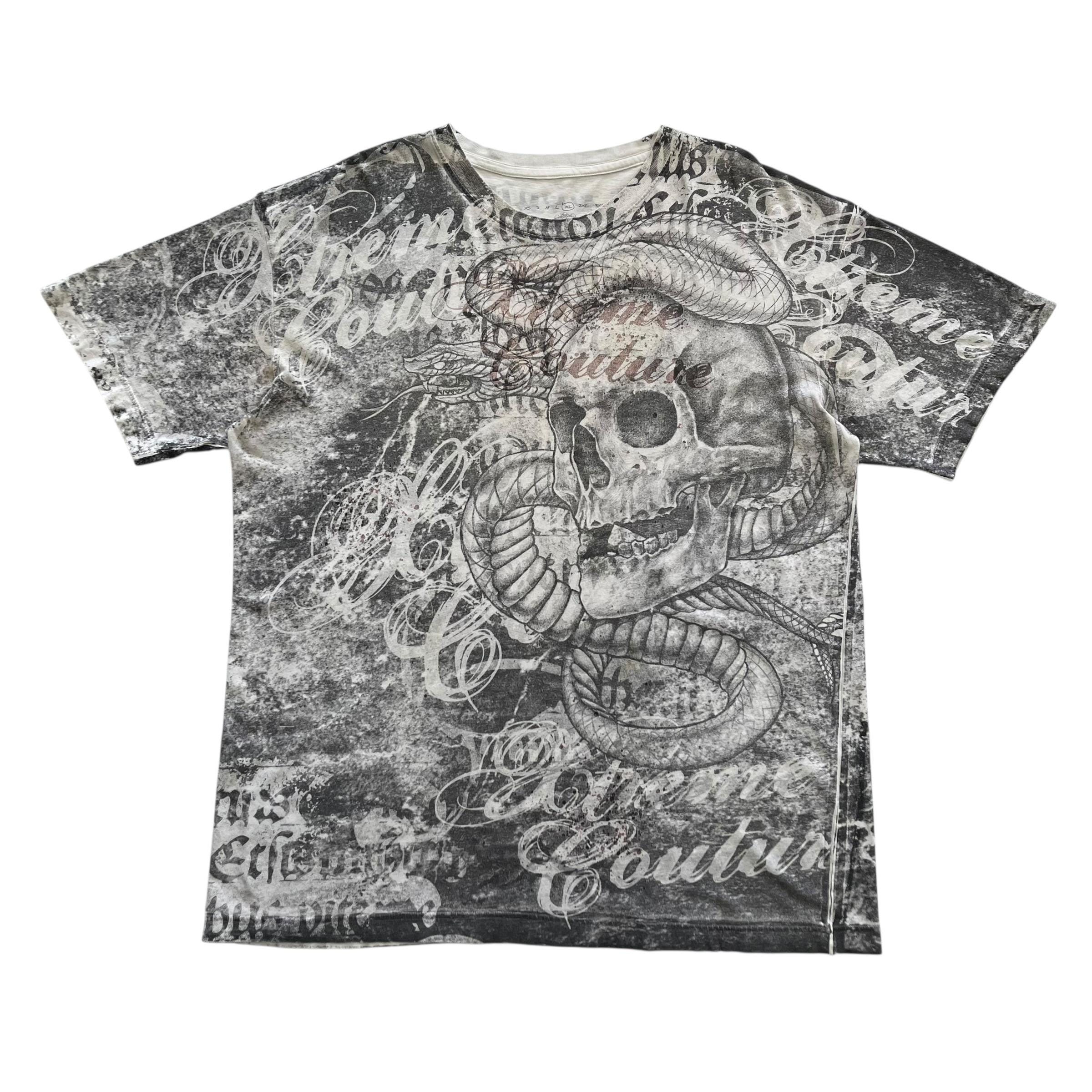Xtreme Couture Skull Grunge Cyber Y2K Style T-shirt - Etsy
