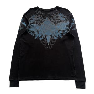 Xtreme Couture Cross Grunge Cyber Y2K Thermal Style Long Sleeve 
