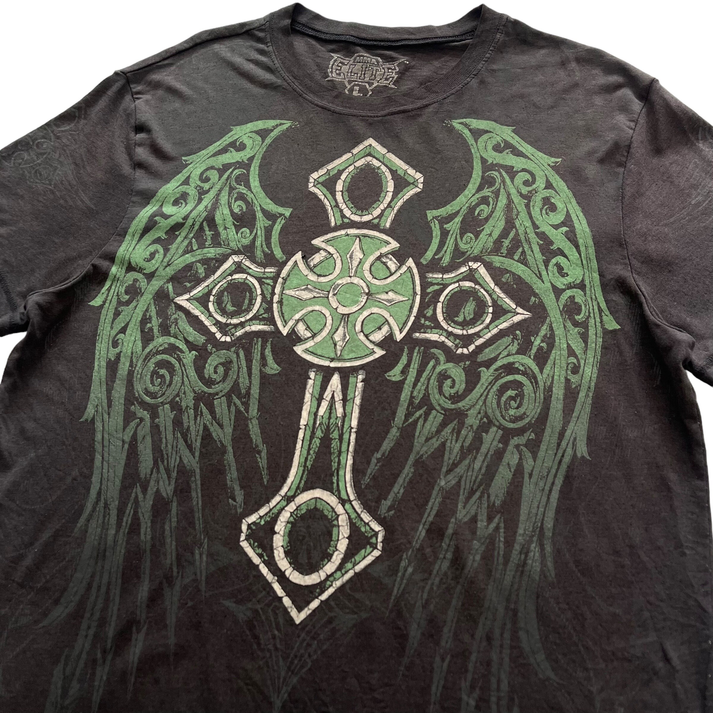 MMA Elite Cross Wing Grunge Cyber Y2K Style T-shirt - Etsy