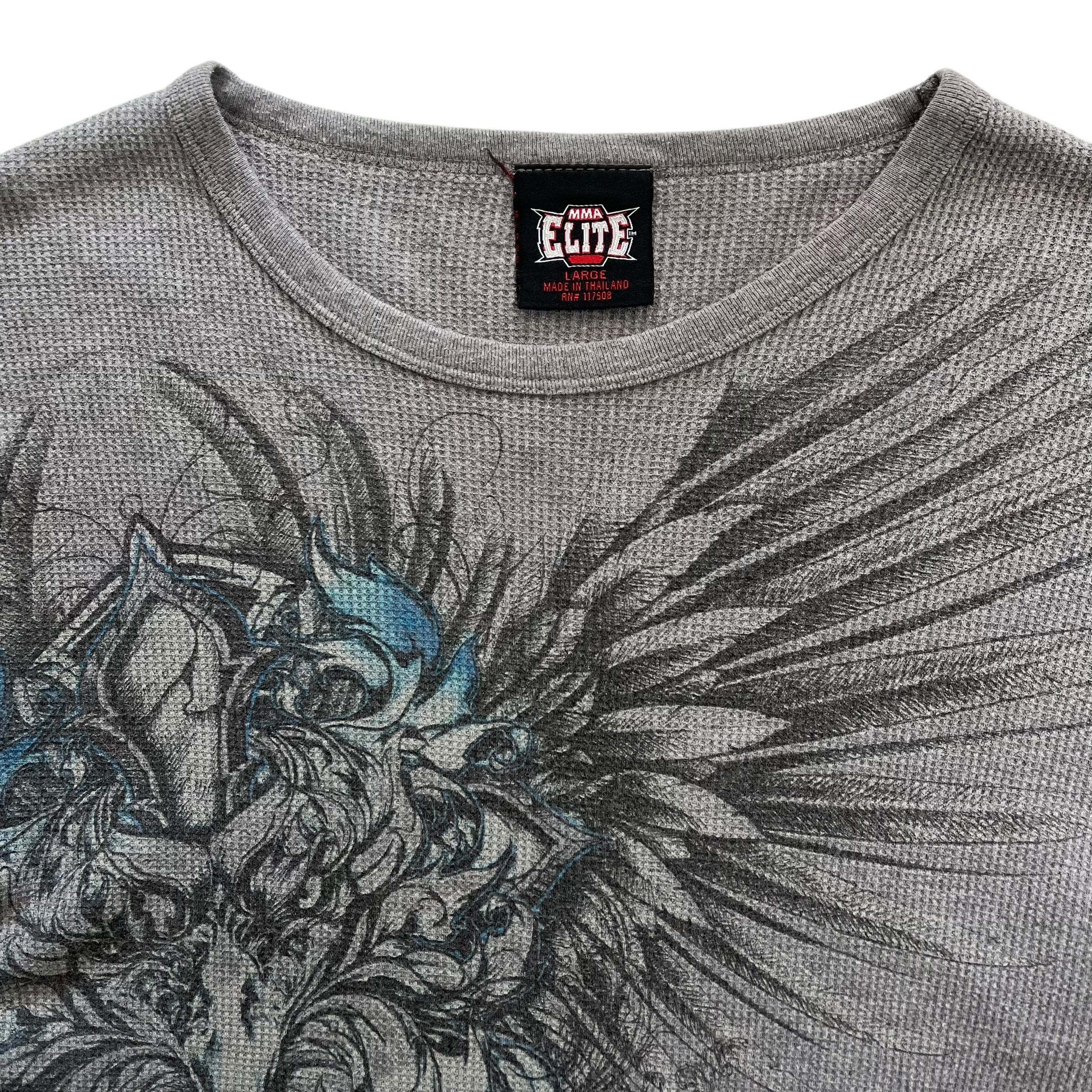 MMA Elite Cross Wing Grunge Cyber Y2K Thermal Style Long Sleeve - Etsy
