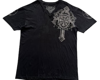 トップス 00s unknown l/s design cross wing grunge Cross Wing