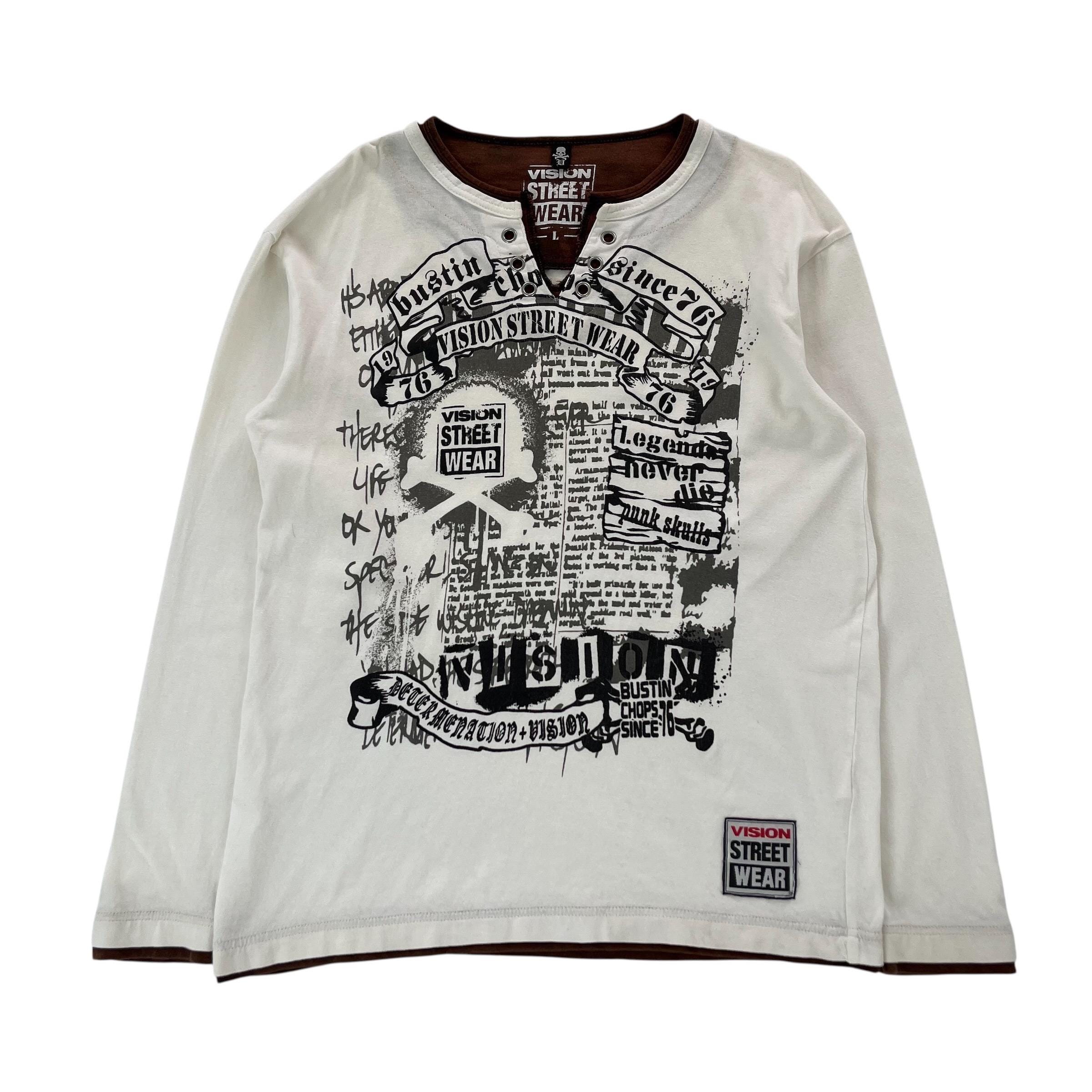 トップス layered henley tee dark gray 00s grunge Grunge Henley - Etsy