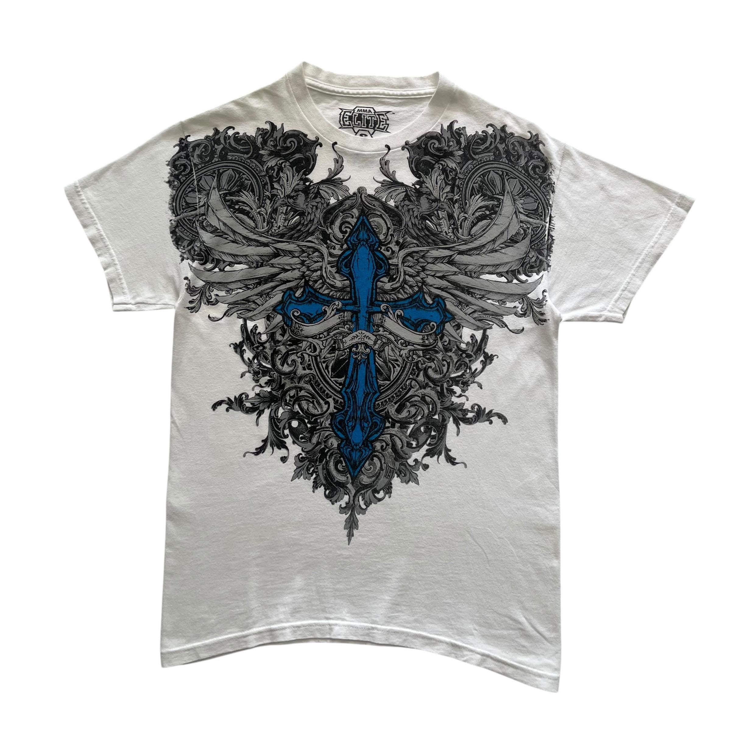 MMA Elite Cross Wing Grunge Cyber Y2K Style T-shirt - Etsy
