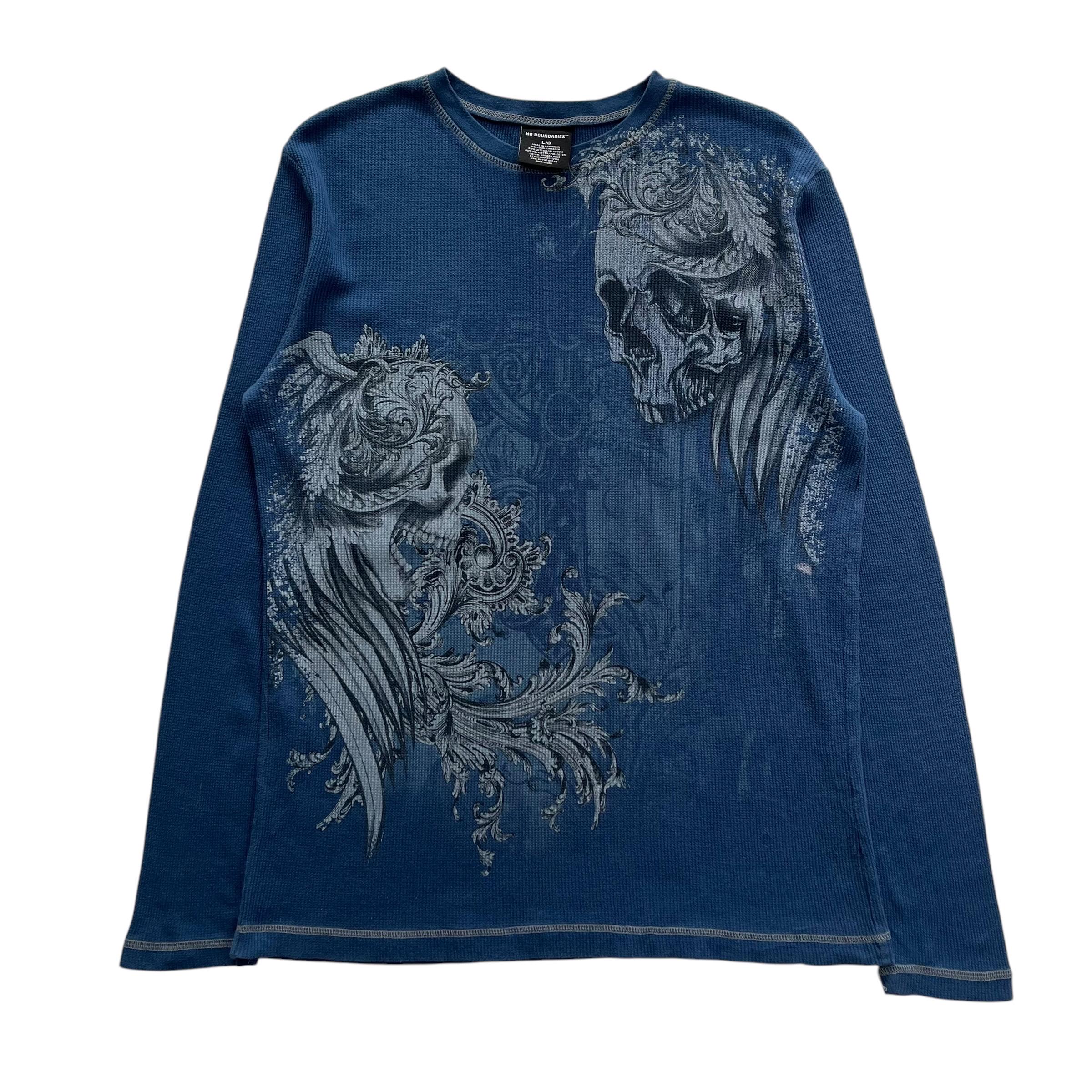 OLD GAP サーマル THERMAL BLUE ラグラン SHIRT Y2K OLD GAP Thermal Tee Border サーマル Blue - メルカリ