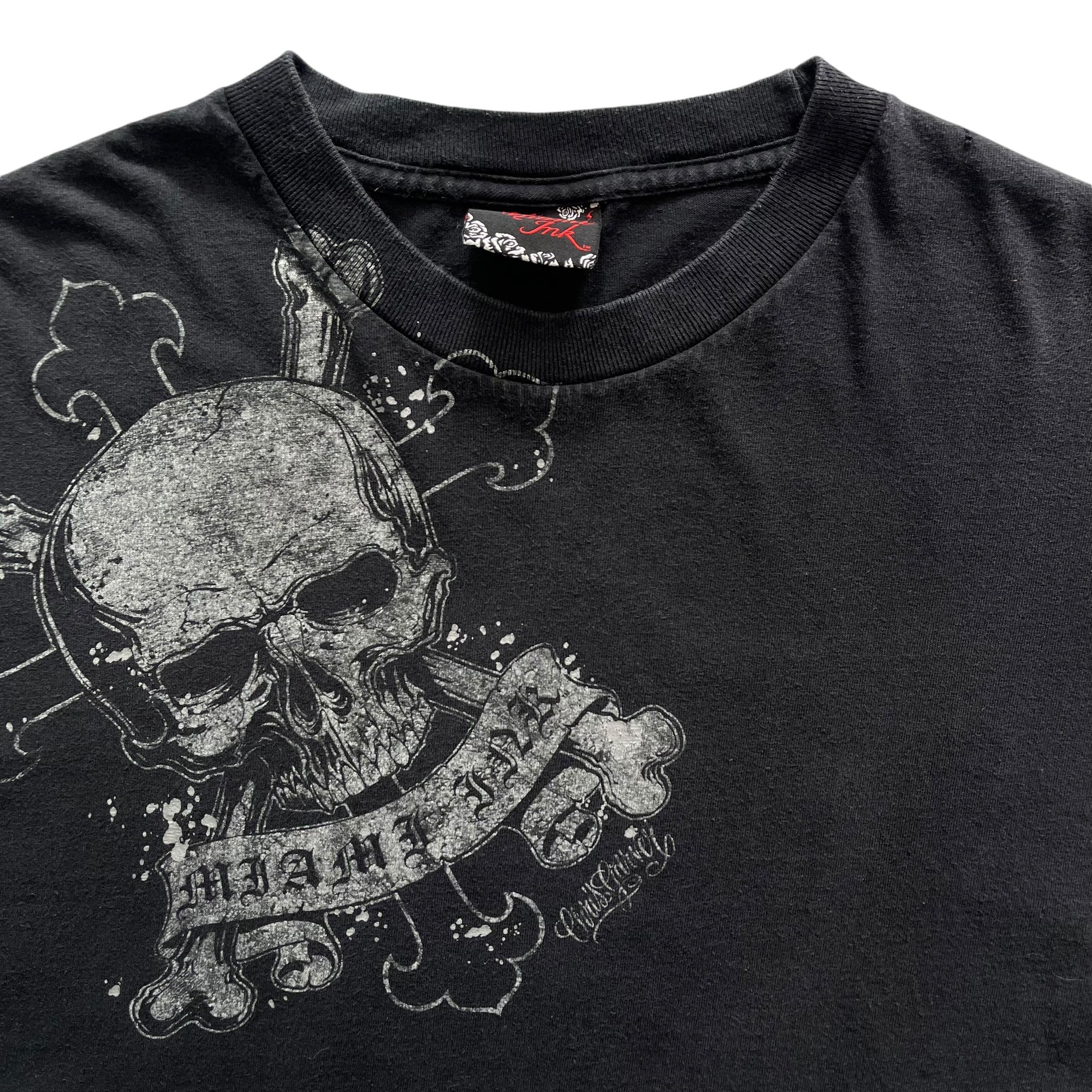 Miami Ink Skull Grunge Cyber Y2K Style T-shirt - Etsy
