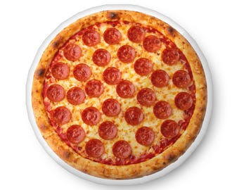 Pepperoni Pizza Plush Pillow – Giant Realistic Food Cushion, Novelty Foodie Gift, Fun Pizza Decor