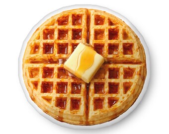 Waffle Plush Pillow – Golden Breakfast Comfort Cushion, Novelty Foodie Gift, Cute Kitchen Decor