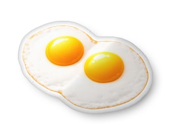 Sunny-Side-Up Eggs Plush Pillow – Custom Shaped Breakfast Cushion, Novelty Foodie Gift, Cute Kitchen Decor