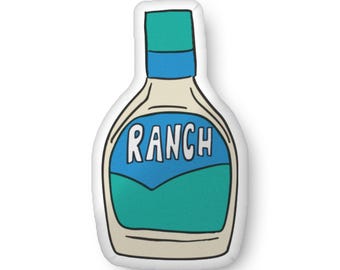 Ranch Bottle Shaped Pillow – Very Soft Novelty Condiment Cushion, Funny Foodie Gift Idea