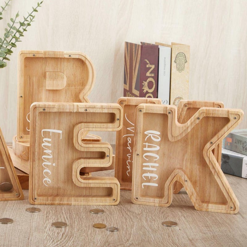 Coin Bank Lettering Piggy Banks Coins - Etsy