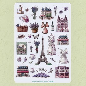 Stickervel - Frankrijk | Reizen | Lavendel | Eiffeltoren | Wijn | Romantiek | Jubileum | Festival | Dagboek | Planner | Plakboek | Cadeau-02