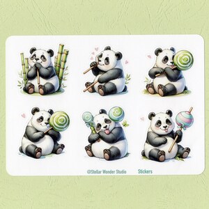 Stickervel - Panda | Lolly | Happy Hour | Schattige dieren | Festival | Dagboek | Planner | Plakboek | Cadeau