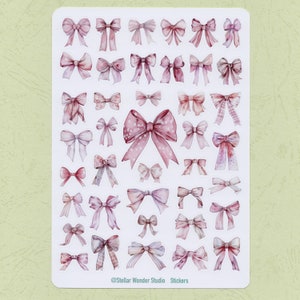 Feuille d'autocollants : nœuds gracieux : ajouter de l'élégance à chaque touche décorative, décoration de festival, journal, agenda, scrapbooking, ordinateur portable, cadeau 3-2