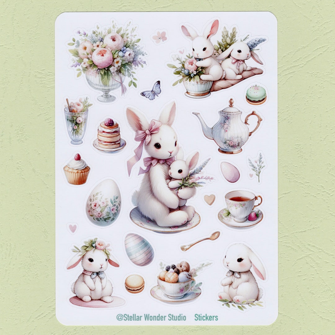 Sticker Sheet - Easter | Mom | Bunny | Happy | Spring | Garden | Egg ...