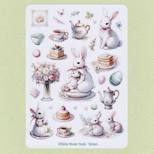 Sticker Bogen - Ostern | Mama | Hase | Glücklich | Frühling | Garten | Ei | Freund | Blume | Zeitschrift | Planer | Tagebuch | Gästebuch |Geschenk-01