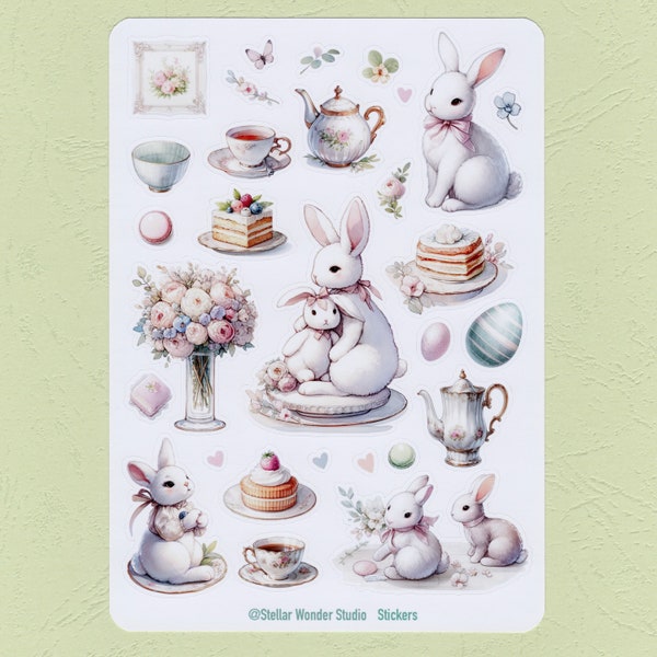 Sticker Sheet - Easter | Mom | Bunny | Happy | Spring | Garden | Egg | Friend | Flower | Journal | Planner | Diary | Scrapbook |Gift-01