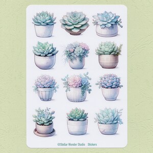 Folha de adesivos - Lindo jardim｜Suculenta｜Feliz｜Primavera｜Planta｜Feriado｜Decoração para festival｜Diário｜Planejador｜Álbum de recortes｜Laptop｜Presente