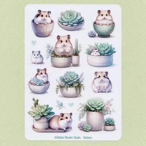 Folha de adesivos - Lindo jardim｜Hamster｜Suculenta｜Feliz｜Primavera｜Planta｜Feriado｜Decoração para festival｜Diário｜Planejador｜Álbum de recortes｜Laptop｜Presente-01