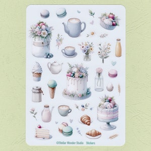 Stickervel - Happy Hours | Gebak en koffie | Bloem | IJs | Liefde | Festival | Dagboek | Planner | Plakboek | Cadeau
