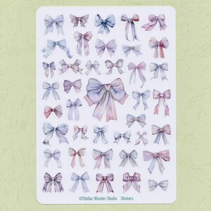 Feuille d'autocollants : nœuds gracieux : apporter de l'élégance à chaque touche décorative, décoration de festival, journal, agenda, scrapbooking, ordinateur portable, cadeau 3-1
