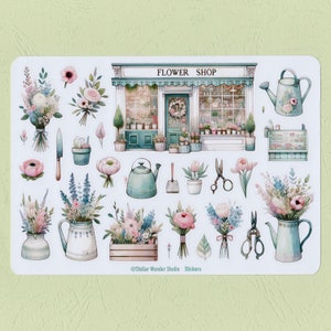 Sticker Sheet - Flower Shop | Decoration for Festival | Journal | Planner | Scrapbook |Gift-01