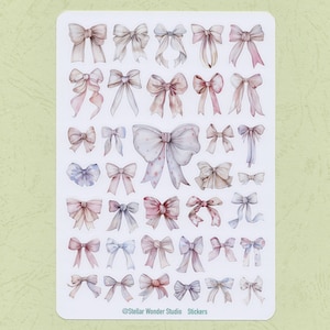 Feuille d'autocollants : nœuds gracieux : ajouter de l'élégance à chaque touche décorative, décoration de festival, journal, agenda, scrapbooking, ordinateur portable, cadeau 3-3