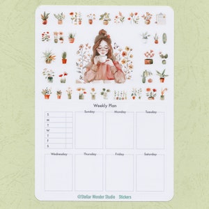 Planner Sticker Sheet — A ponta da caneta dança, plantando planos em cada página do caderno｜Diário｜Semanal｜Mensal｜Diário｜A fazer｜Álbum de recortes